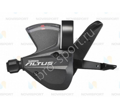 Шифтер Shimano Altus М370 лев 3ск тр. 1800мм черный ESLM370LBL				