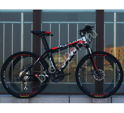 Велосипед Fission XT6 Черный с красным на спицах