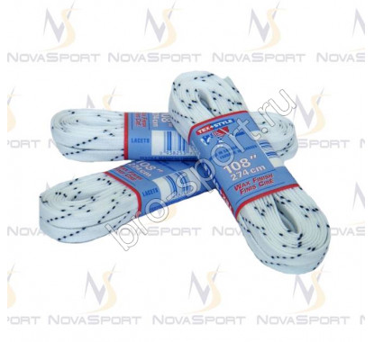 Шнурки белые с пропиткой  244 см W915-244