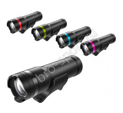 Фонарь передний ZOOMER, 270Lm х 3ч, 1x XM-L T6 LED, 4 режима, быстросъёмный, регулировка луча 3-140°, зарядка от USB, кабель в комплекте
