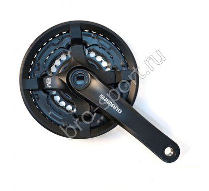 Шатун Shimano Tourney TY501 175мм 42/34/24 с защитой черный б/уп EFCTY501E244CLB