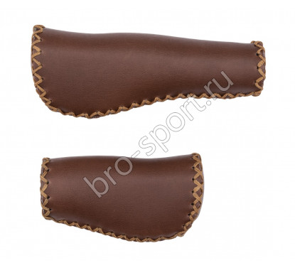 Грипсы KLS HOLLANDGRIP Short коричневые, анатомические, 132/92мм, иск.кожа с прошивкой