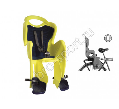 BELLELLI Сидение заднее Mr Fox Clamp Hi-Viz, светоотражающее, жёлтое, до 22кг