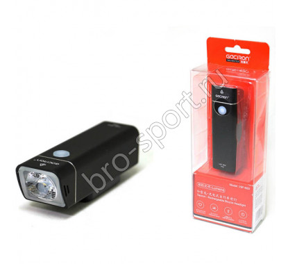 Фонарь задний GACIRON V9F600 600lm,1диод,4 реж.,Li-аккум,USB,креп. на руль, алюм., чёрн. 120гр