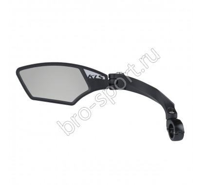 Зеркало KLS BACKSIGHT, слегка выпуклое, пластиковая ножка, алюминиевый зажим на руль D:22мм